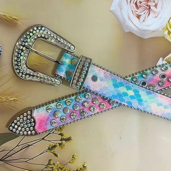 Colorful Rhinestone Embellished Belt - Picture 2 of 7